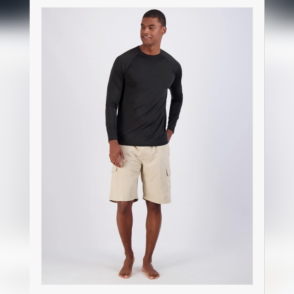 Men's Teal Long Sleeve Rash Guard - Picture 3 of 4